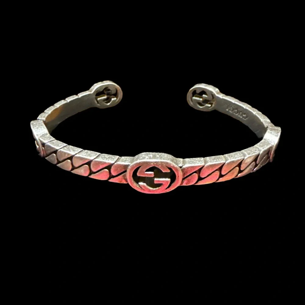 Gucci Silver-tone Double G Horsebit Cuff Bracelet - Picture 2 of 6